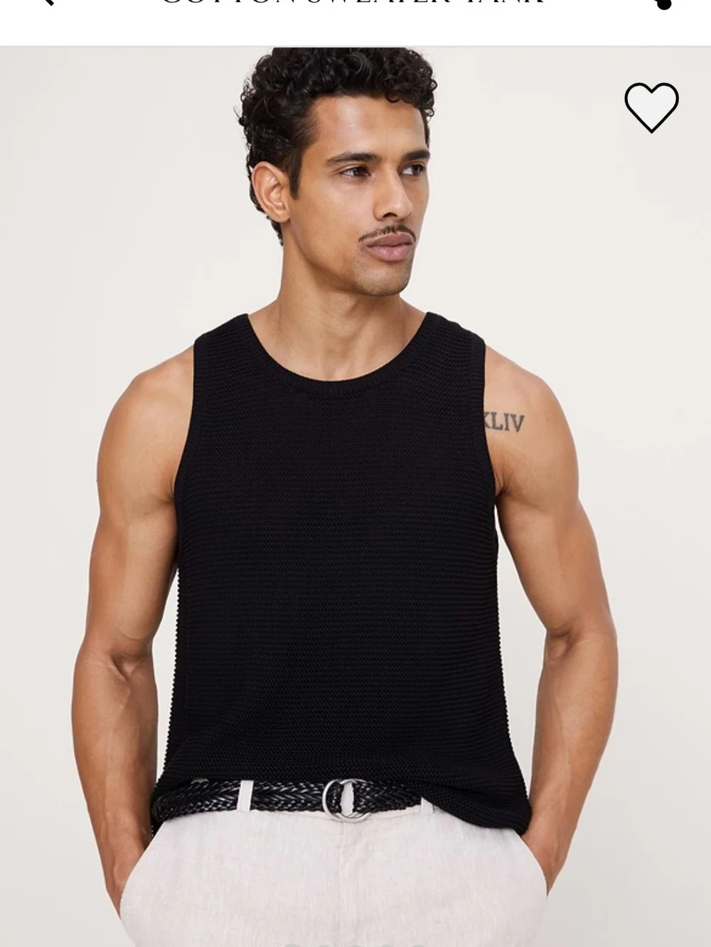 Banana Republic Men's Black Cotton Knit Sweater Tank Size Small